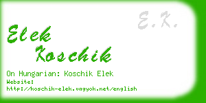 elek koschik business card